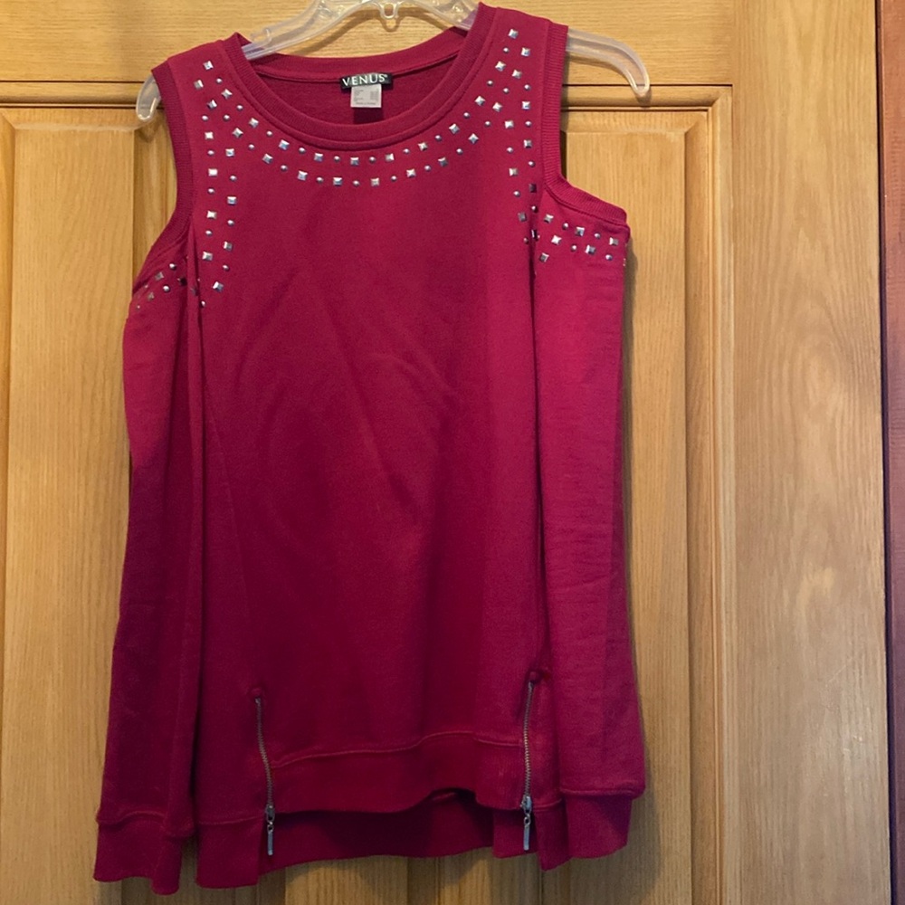Stud Detailed cold shoulder VENUS long sleeve top. NEW